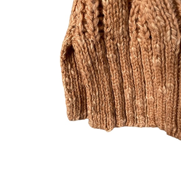 J Jill Cable Knit Sweater Womens Medium Gingerbread Brown Chunky Pullover NEW - Picture 4 of 7